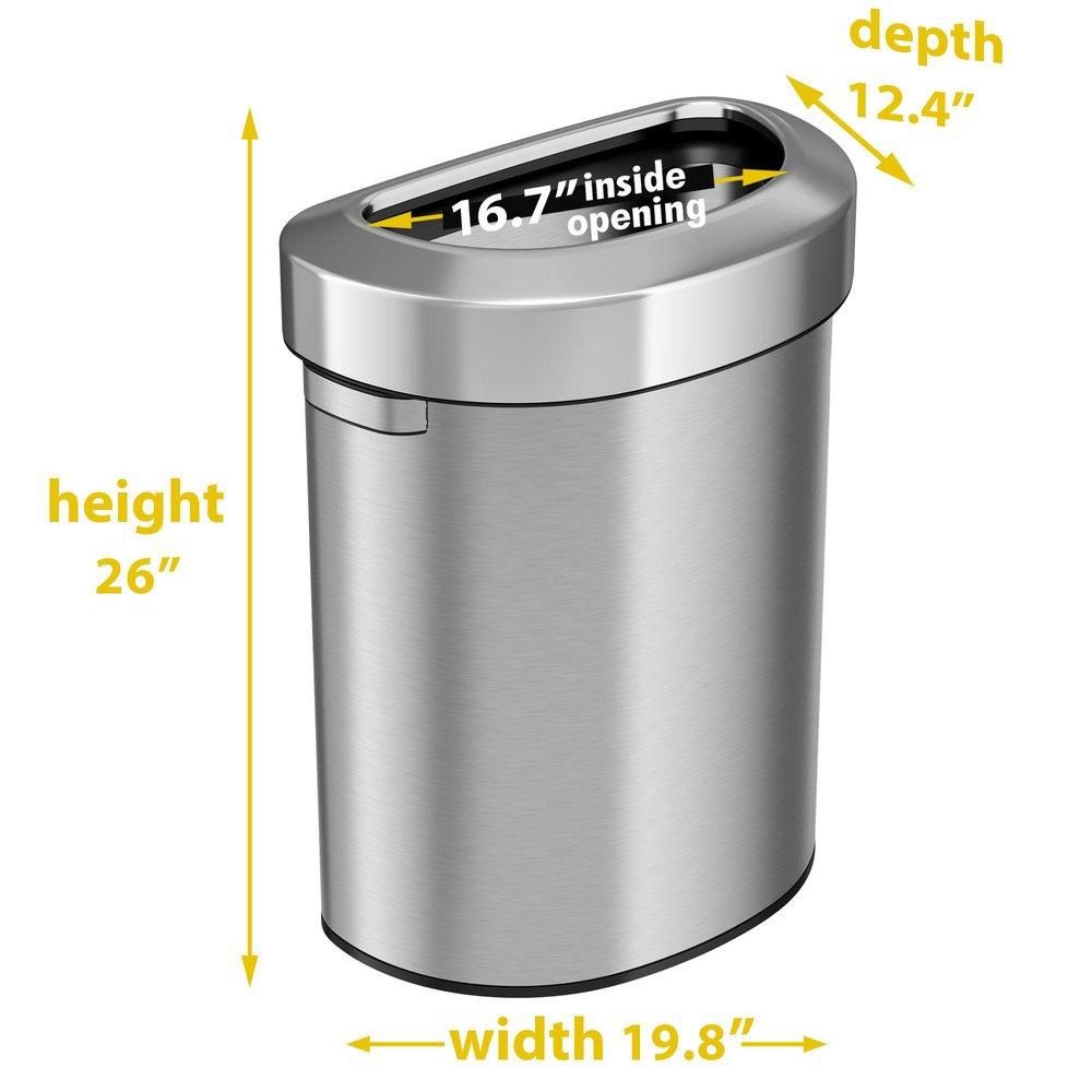 18 gal Semi Round Open Top Trash Can 