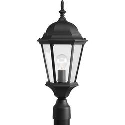 100W 1-Light Medium Base Post Lantern in Black