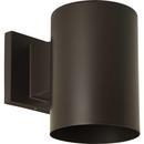 Progress Lighting Antique Bronze 1-Light 75W 7 in. Outdoor Wall Sconce with Metal Cylinder Shade 