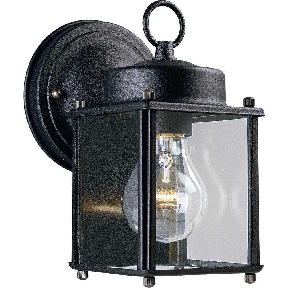 Progress Lighting Textured Black 100W 1-Light Medium E-26 Wall Lantern 