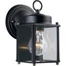 1 Light 100W Outdoor Wall Lantern with Clear Glass Black