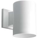 Progress Lighting White 1-Light 75W 7 in. Outdoor Wall Sconce with Metal Cylinder Shade 