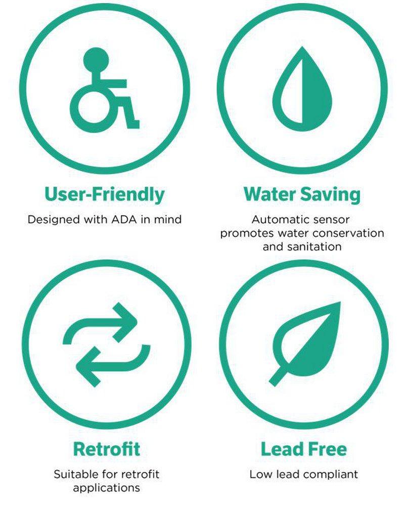 Zurn Polished Chrome Centerset Sensor Bathroom Sink Faucet 