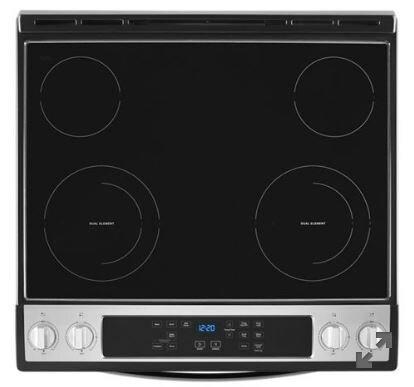 Whirlpool Stainless Steel 29-7/8 in. 4.8 cu. ft. 4-Burner Radiant Electric Slide-in Range 