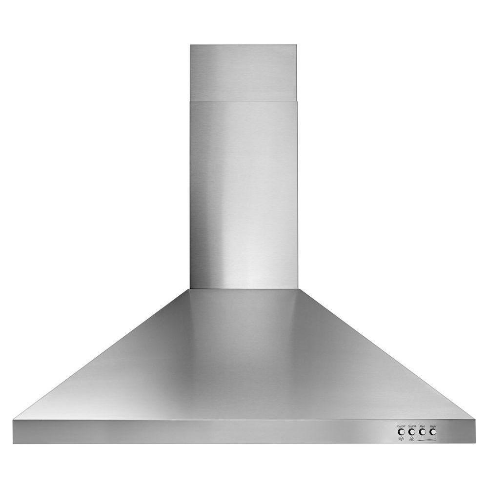 Whirlpool Stainless Steel 30 in. 400 cfm Canopy Round Ducted/Recirculating Hood 