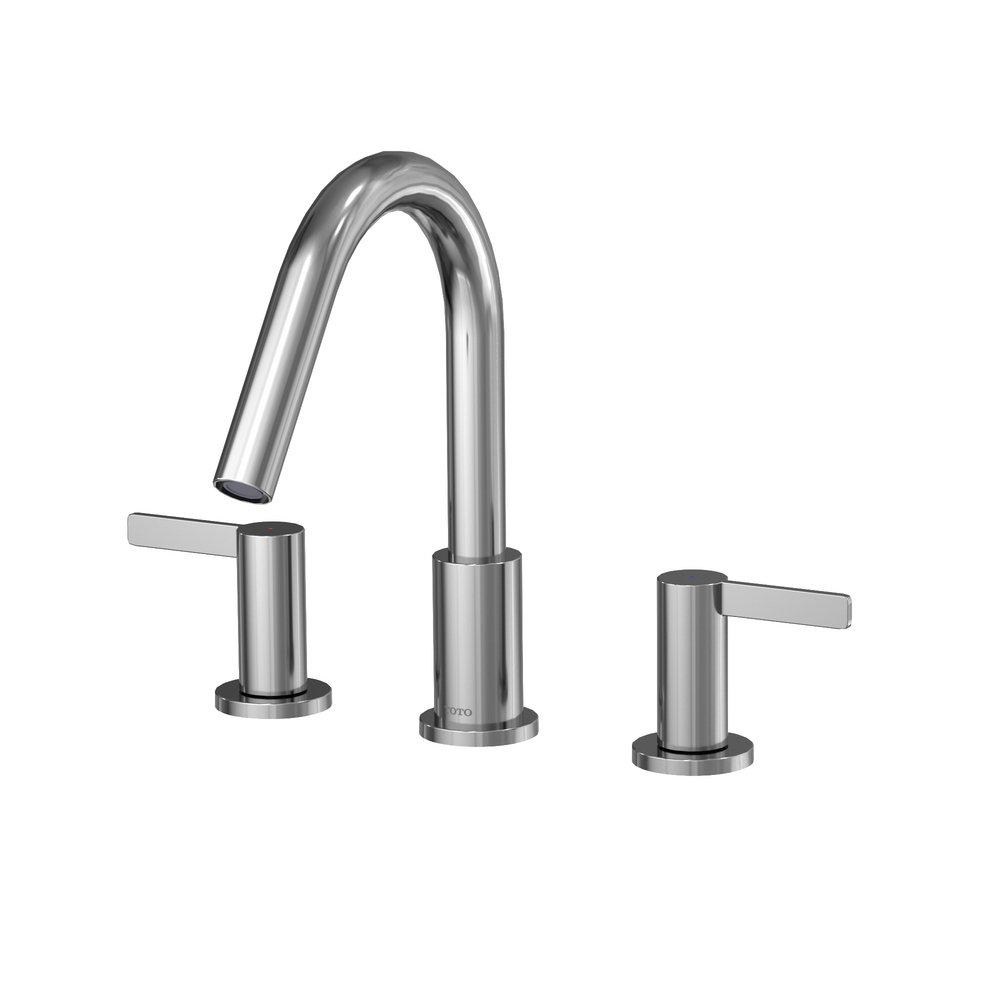 TOTO GF TWO LEVER HANDLE DECK-MOUNT ROMAN TUB FILLER TRIM POLISHED CHROME  - TBG11201UA#CP 