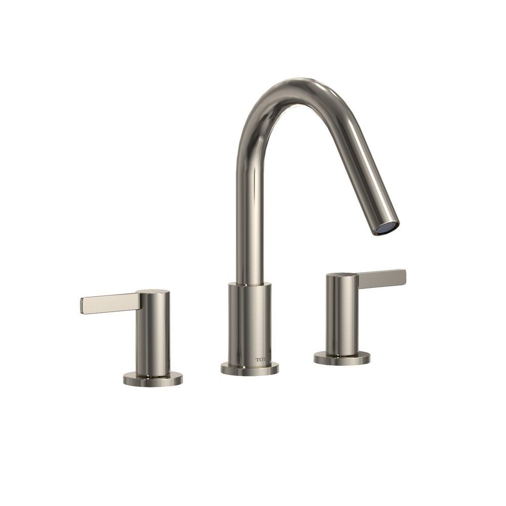 TOTO GF TWO LEVER HANDLE DECK-MOUNT ROMAN TUB FILLER TRIM POLISHED NICKEL  - TBG11201UA#PN 