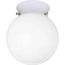 100 W 1-Light Medium Fitter Close-to-Ceiling Fixture in White