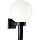 11 in. 150W 1-Light Outdoor Wall Sconce with White Shatter Resistant Acrylic Glass in Black