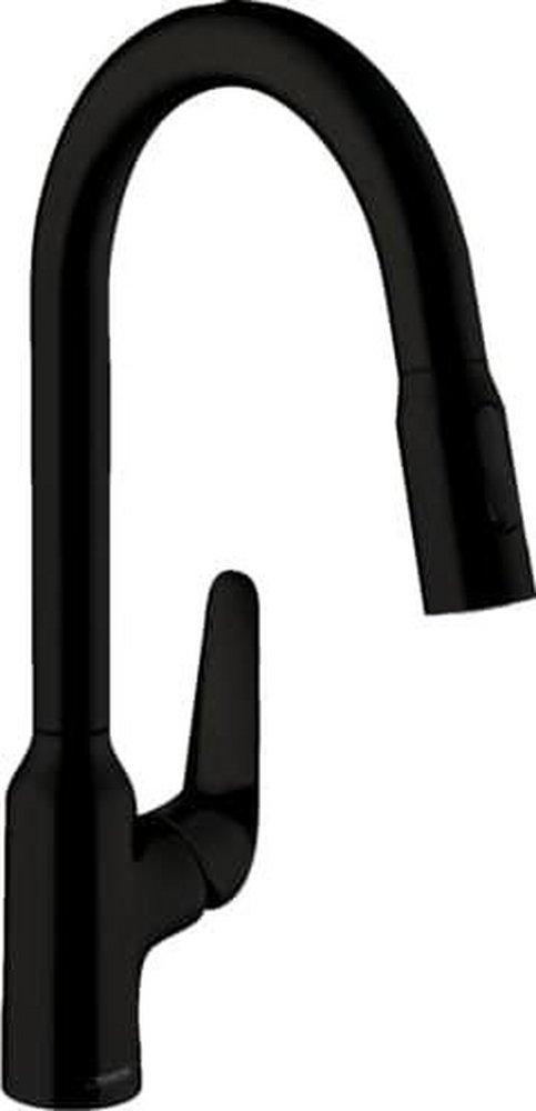 Hansgrohe Matte Black Single Handle Pull Down Kitchen Faucet 