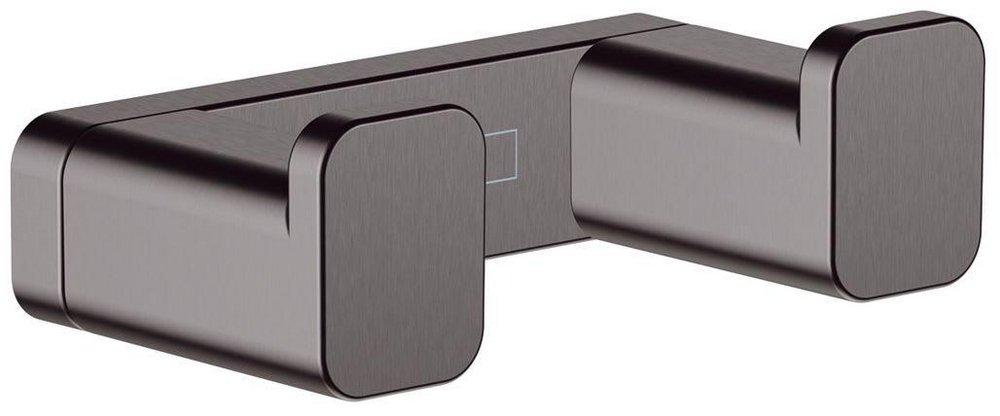 Hansgrohe Brushed Black Chrome 2-Hook Robe Hook 