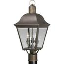 60 W 3-Light Candelabra Post Lantern in Antique Bronze