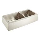 Signature Hardware Stainless Steel 42 x 20-3/4 in. Double Bowl Farmhouse Kitchen Sink 