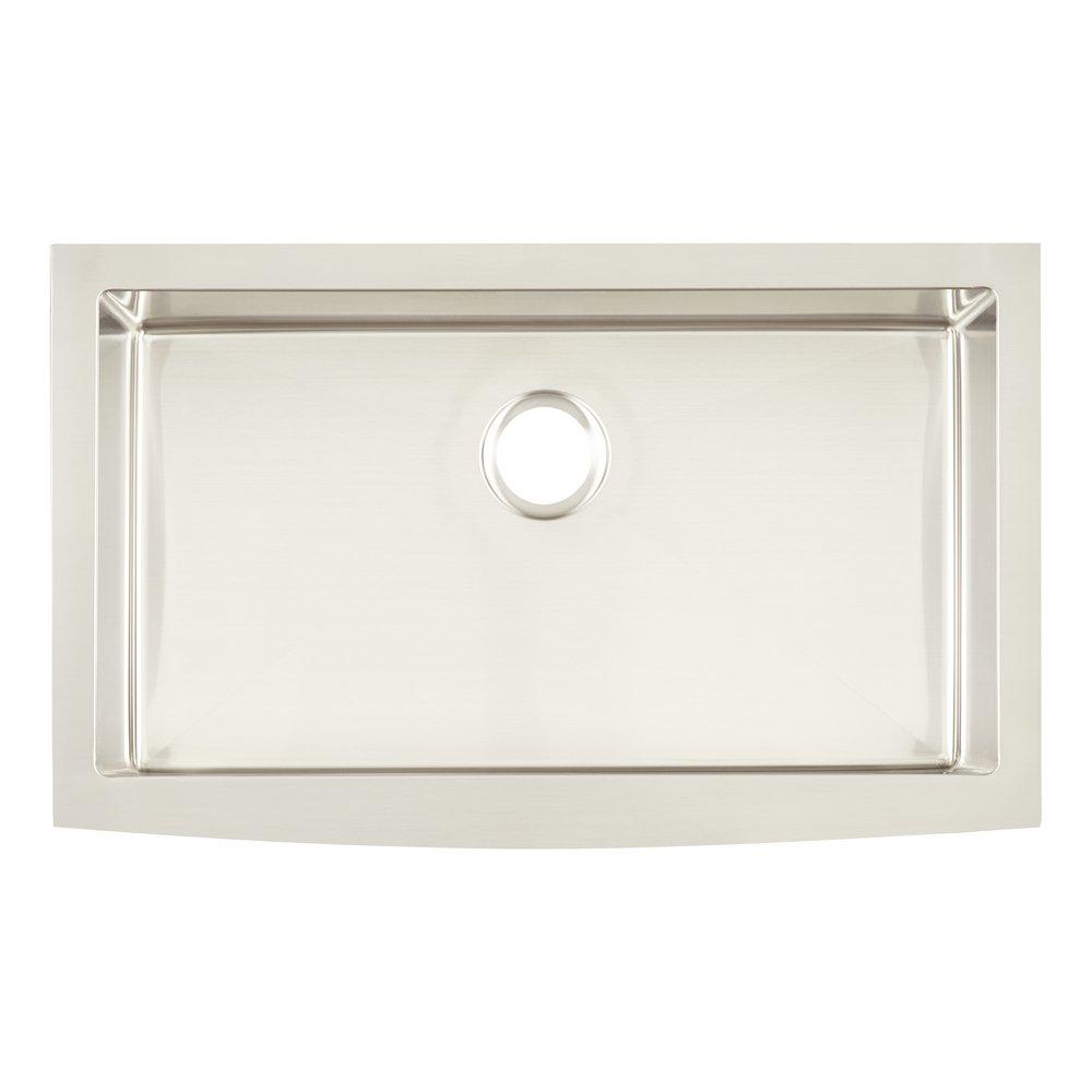 Signature Hardware Stainless Steel 33 x 20-1/8 in. Single Bowl Farmhouse Kitchen Sink 