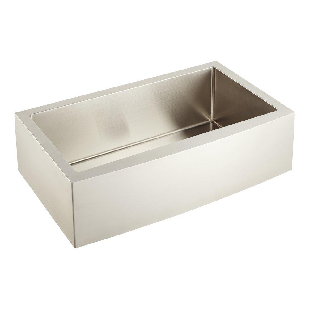 Signature Hardware Stainless Steel 33 x 20-1/8 in. Single Bowl Farmhouse Kitchen Sink 