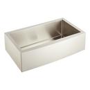 Signature Hardware Stainless Steel 33 x 20-1/8 in. Single Bowl Farmhouse Kitchen Sink 