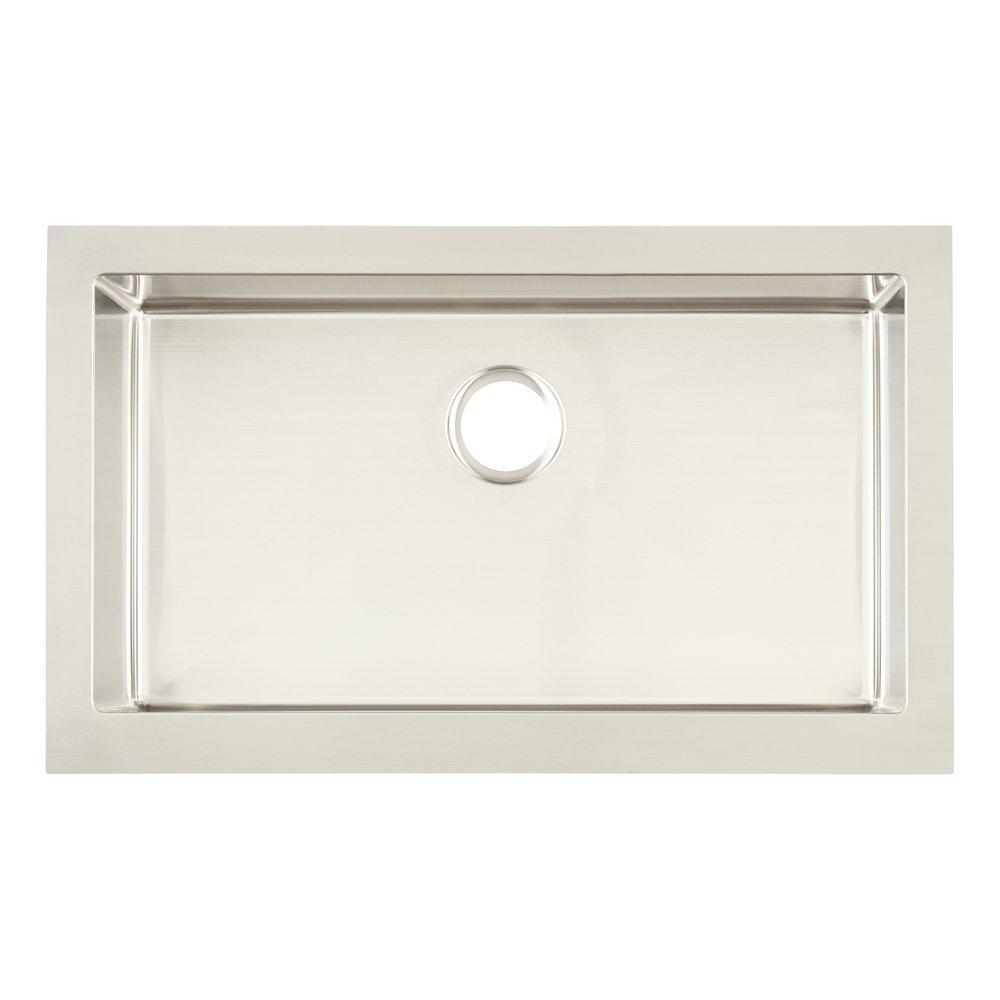 Signature Hardware Stainless Steel 33 x 20 in. Single Bowl Farmhouse Kitchen Sink 
