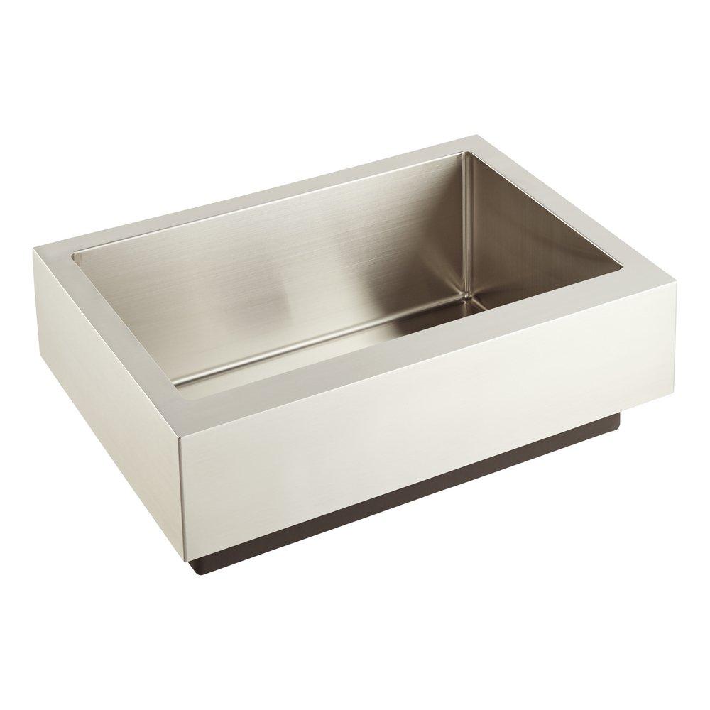 Signature Hardware Stainless Steel Single Bowl Farmhouse Kitchen Sink in Stainless Steel 