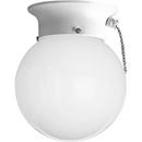 60W 1-Light 120V Flushmount Ceiling Fixture in White