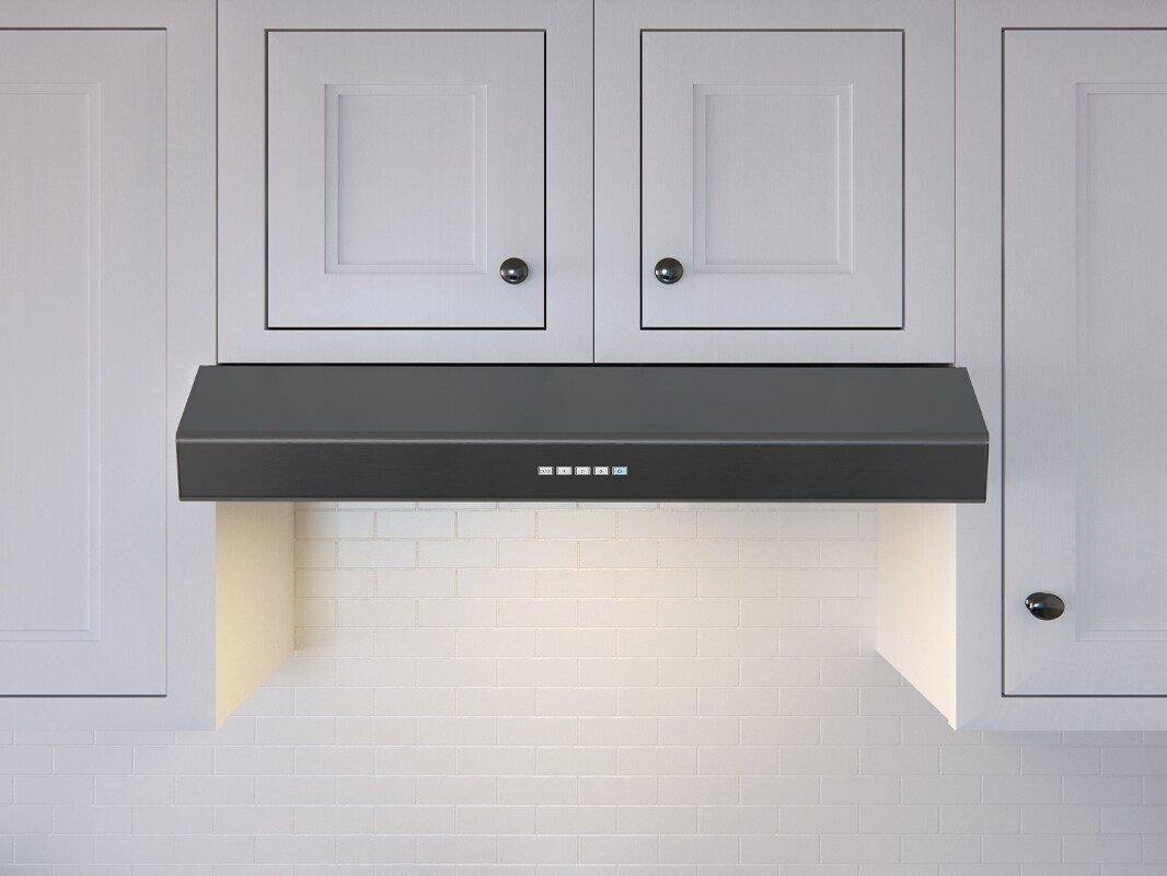 Zephyr Stainless Steel 30 in. 400 cfm Under Cabinet Round Ducted Hood 