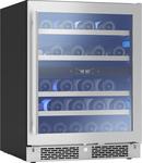 24 in. Dual Zone Compact Wine Cooler in Stainless Steel with Reversible Door & Lock 