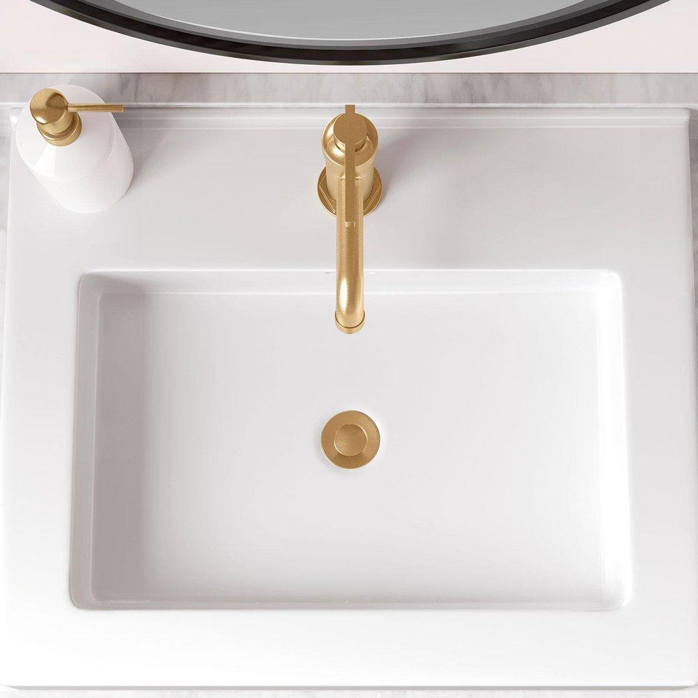 Signature Hardware White Top Mount Bathroom Sink 