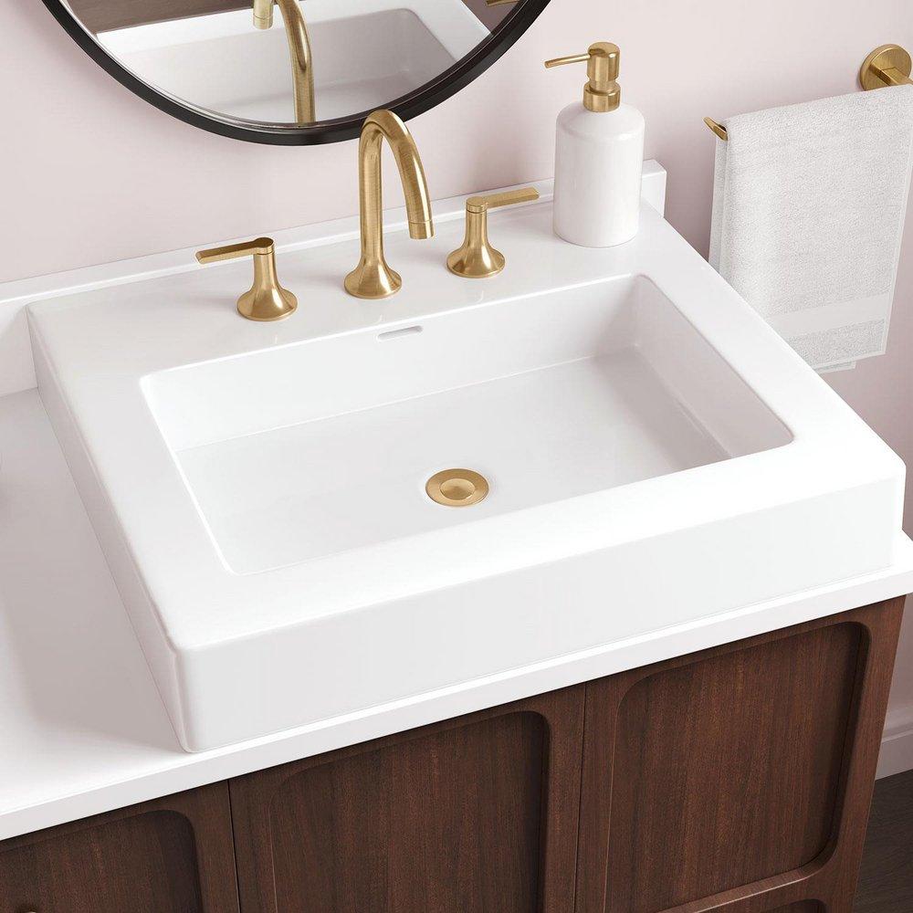 Signature Hardware White Top Mount Bathroom Sink 