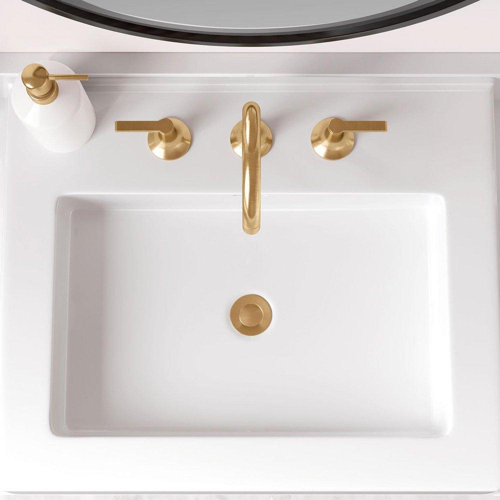 Signature Hardware White Top Mount Bathroom Sink 