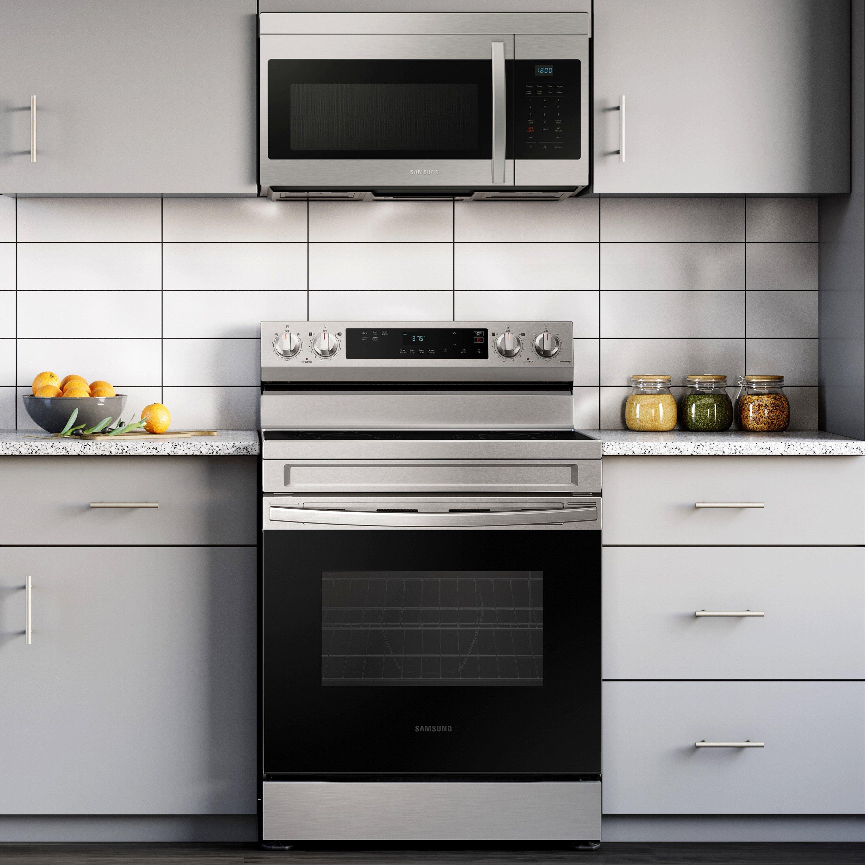 Samsung Stainless Steel 29-7/8 in. 1580W Recirculating Over the Range Microwave 
