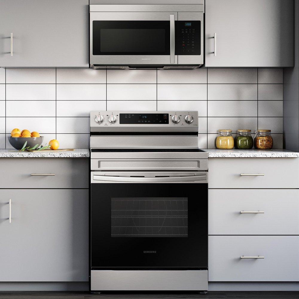 Samsung Stainless Steel 29-7/8 in. 1580W Recirculating Over the Range Microwave 