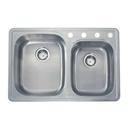 Lenova Brushed Stainless Steel 33 x 22 in. 4 Hole Stainless Steel 2 Bowl Drop-in Kitchen Sink 