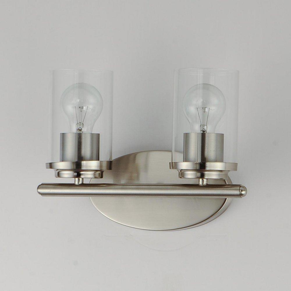 60W 2-Light Medium E-26 Vanity Fixture in Satin Nickel 