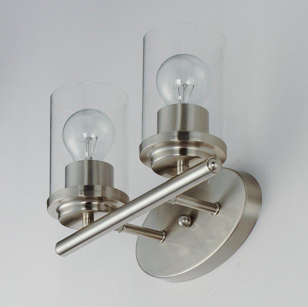60W 2-Light Medium E-26 Vanity Fixture in Satin Nickel 