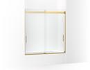 62 x 59-5/8 in. Frameless Sliding Shower Door in Vibrant Brushed Moderne Brass
