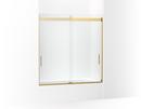 KOHLER Vibrant Brushed Moderne Brass 62 x 59-5/8 in. Frameless Sliding Shower Door 