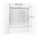 KOHLER Vibrant Brushed Moderne Brass 62 x 59-5/8 in. Frameless Sliding Shower Door 