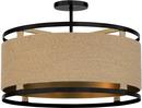Semi-Flush Mount Ceiling Light Fixture in Brown 
