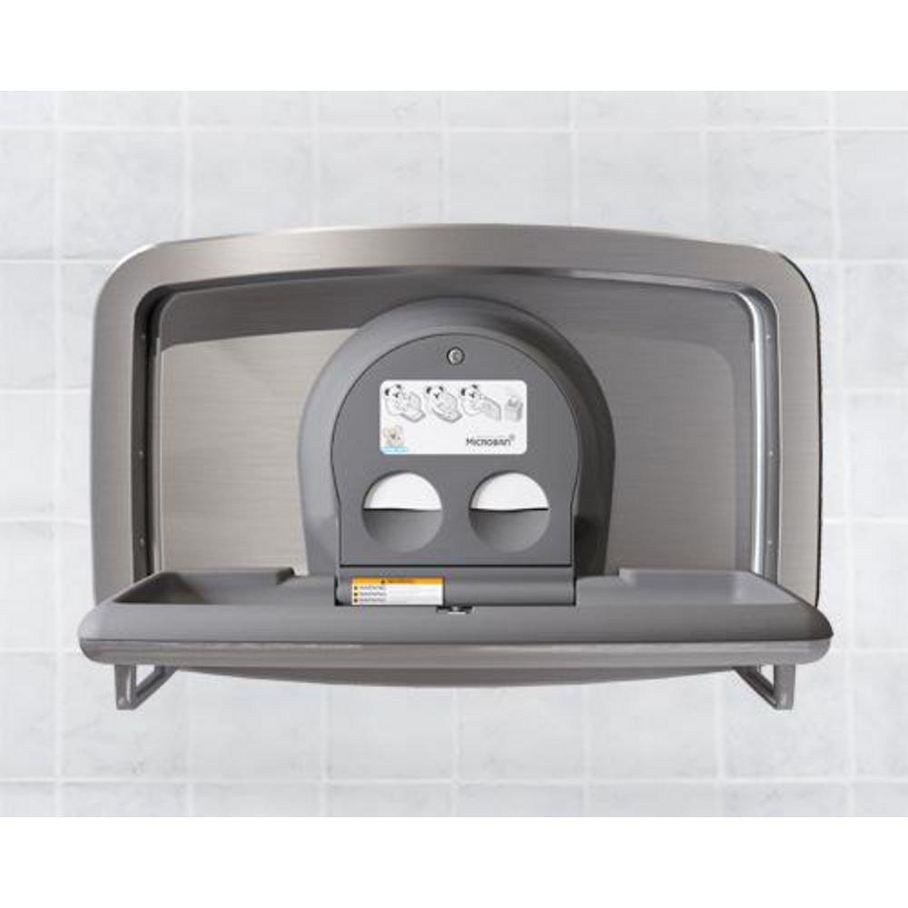 Recessed Horizontal Baby Changing Station in Stainless Steel 