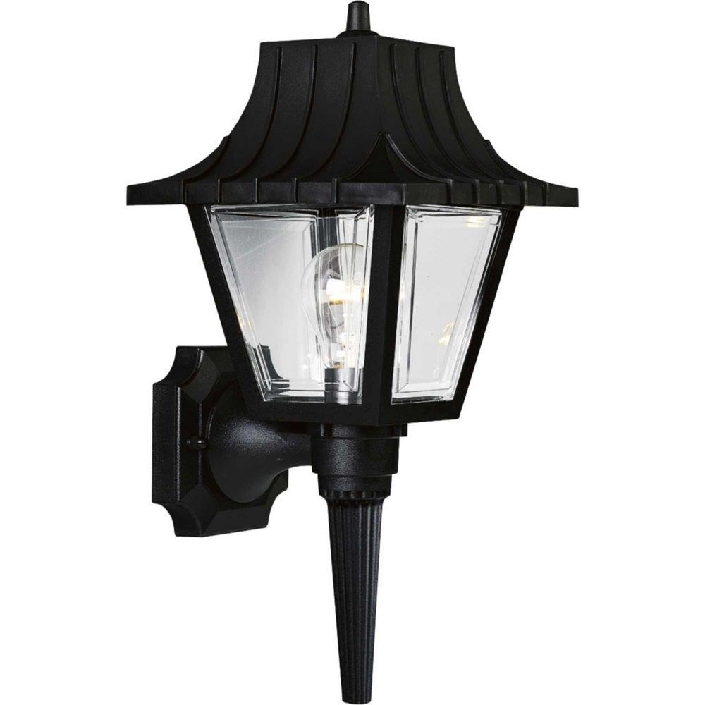Progress Lighting Black 17 x 8 in. 60W 1-Light Outdoor Wall Lantern 