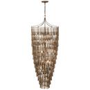 66-3/4 x 25 in. 6.5W 1-Tier 12-Light LED Transitional Chandelier in Antique Bronze Leaf