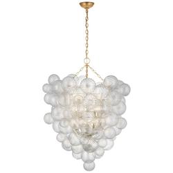 44-1/2 x 36-1/2 in. 6.5W 1-Tier 12-Light LED Transitional Chandelier in Gild