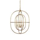 22W 4-Light Candelabra E-12 Pendant Light in Gild