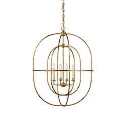 22W 4-Light Candelabra E-12 Pendant Light in Gild