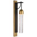 9W 1-Light 19 in. Wall Sconce in Bronze with Soft Brass