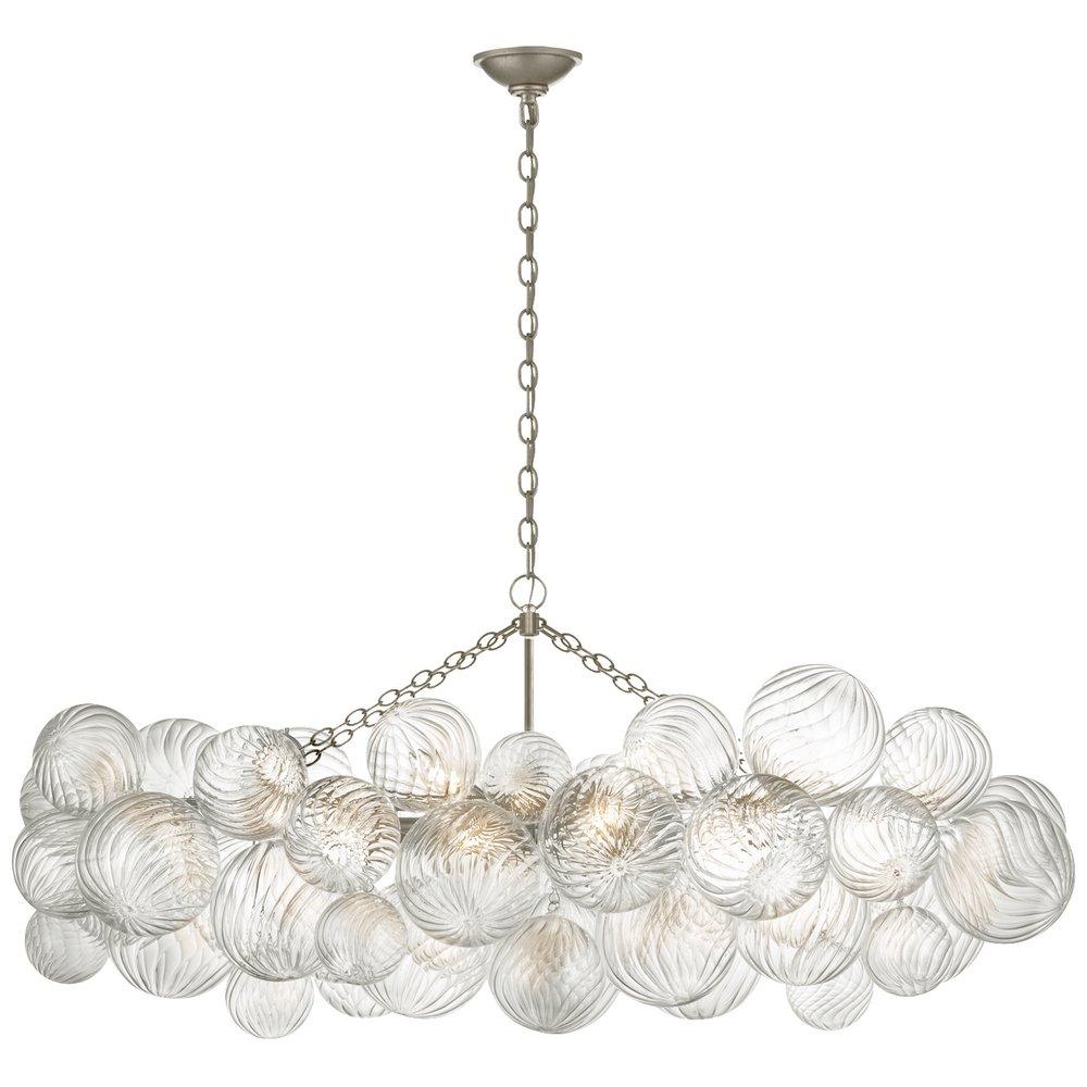 Visual Comfort & Co. Signature Burnished Silver Leaf 21-3/4 x 51 in. 6.5W 1-Tier 8-Light LED Transitional Chandelier 