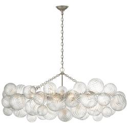 21-3/4 x 51 in. 6.5W 1-Tier 8-Light LED Transitional Chandelier in Burnished Silver Leaf