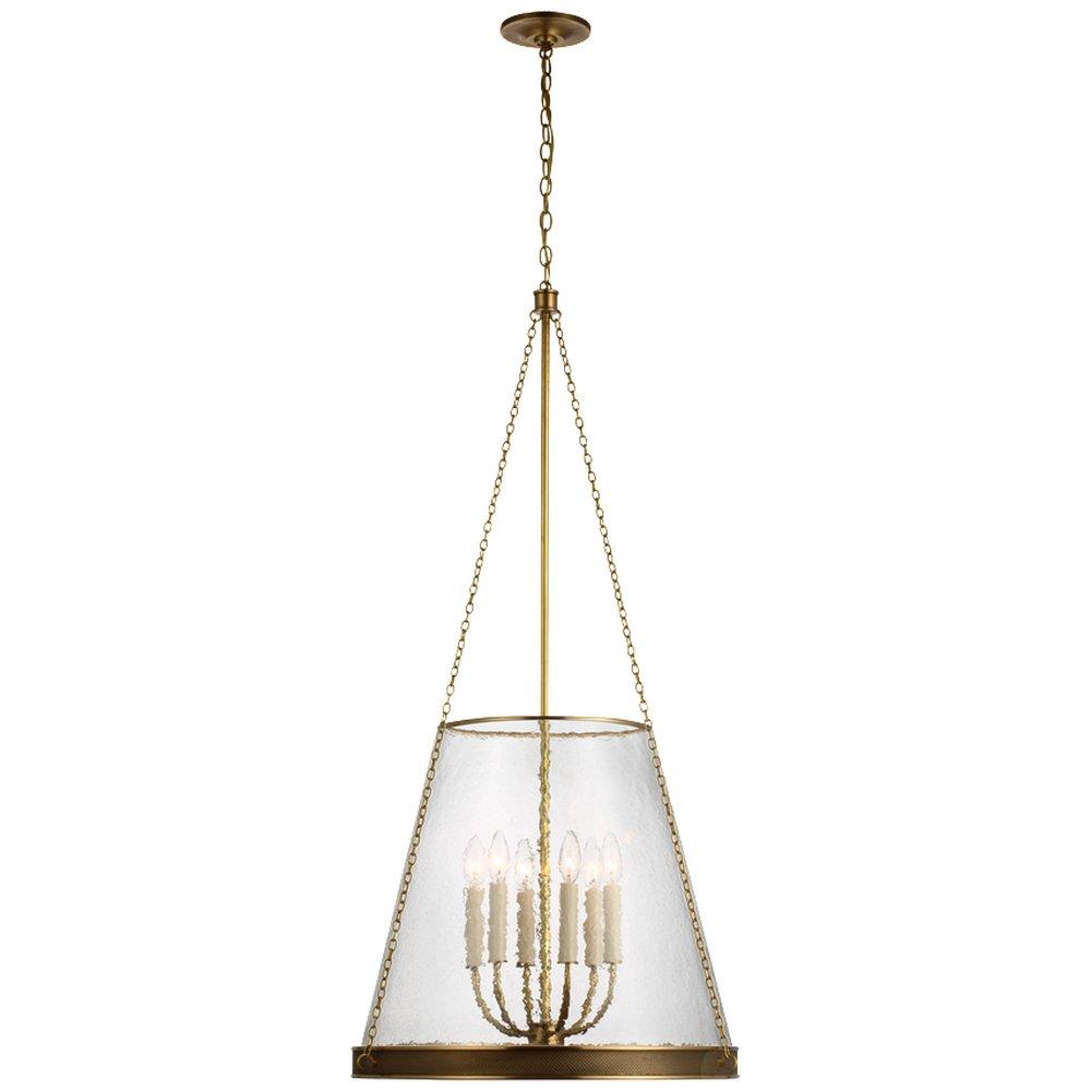 Visual Comfort & Co. Signature Soft Brass 6.5W 6-Light Candelabra E-12 LED Pendant Light 
