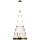 Visual Comfort & Co. Signature Soft Brass 6.5W 6-Light Candelabra E-12 LED Pendant Light 