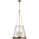 6.5W 6-Light Candelabra E-12 LED Pendant Light in Soft Brass