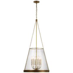 6.5W 6-Light Candelabra E-12 LED Pendant Light in Soft Brass